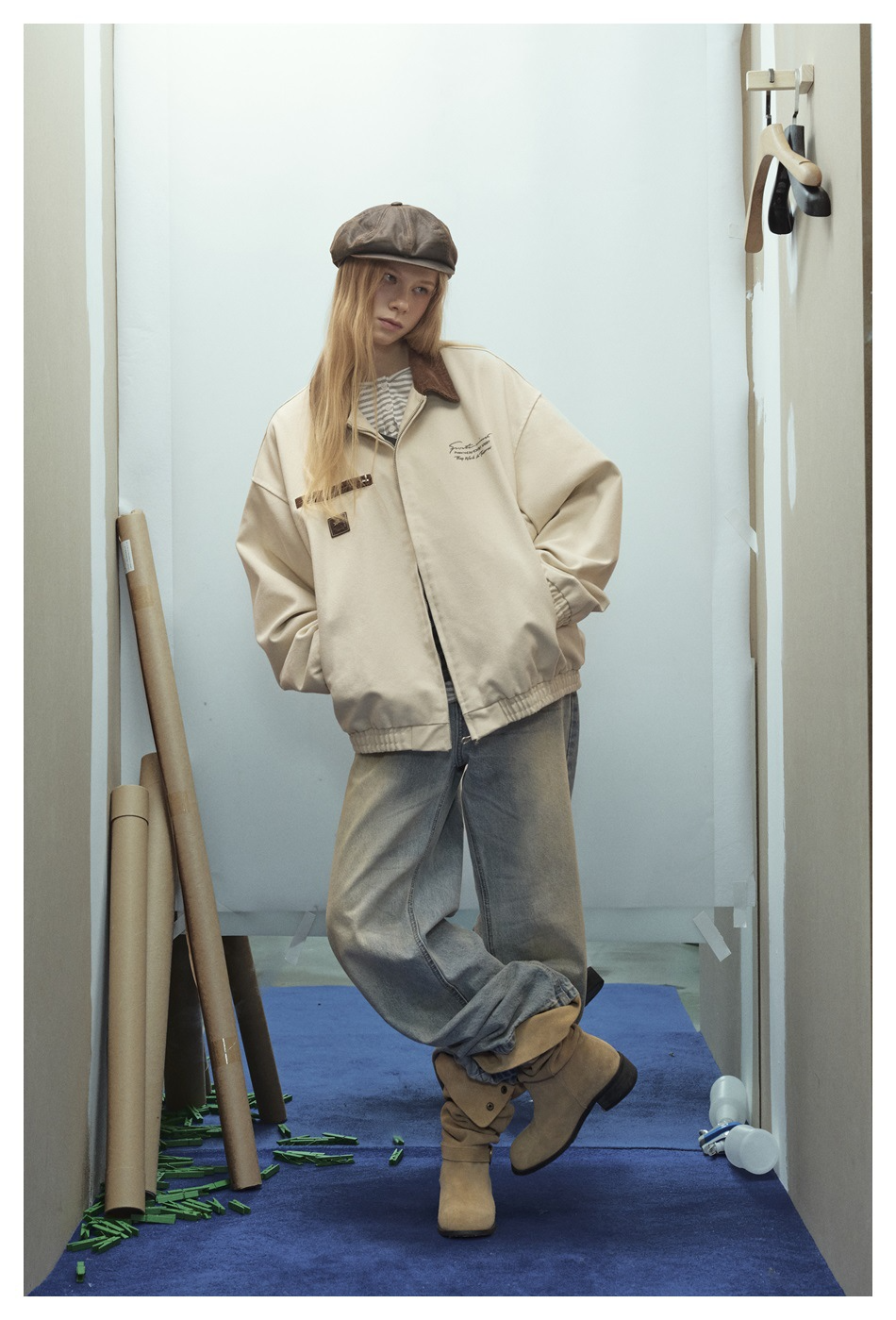 サイレントレイヤードスタンドブルゾン