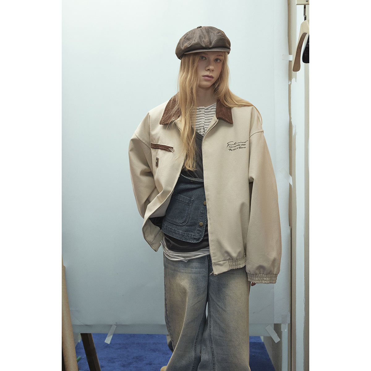 サイレントレイヤードスタンドブルゾン