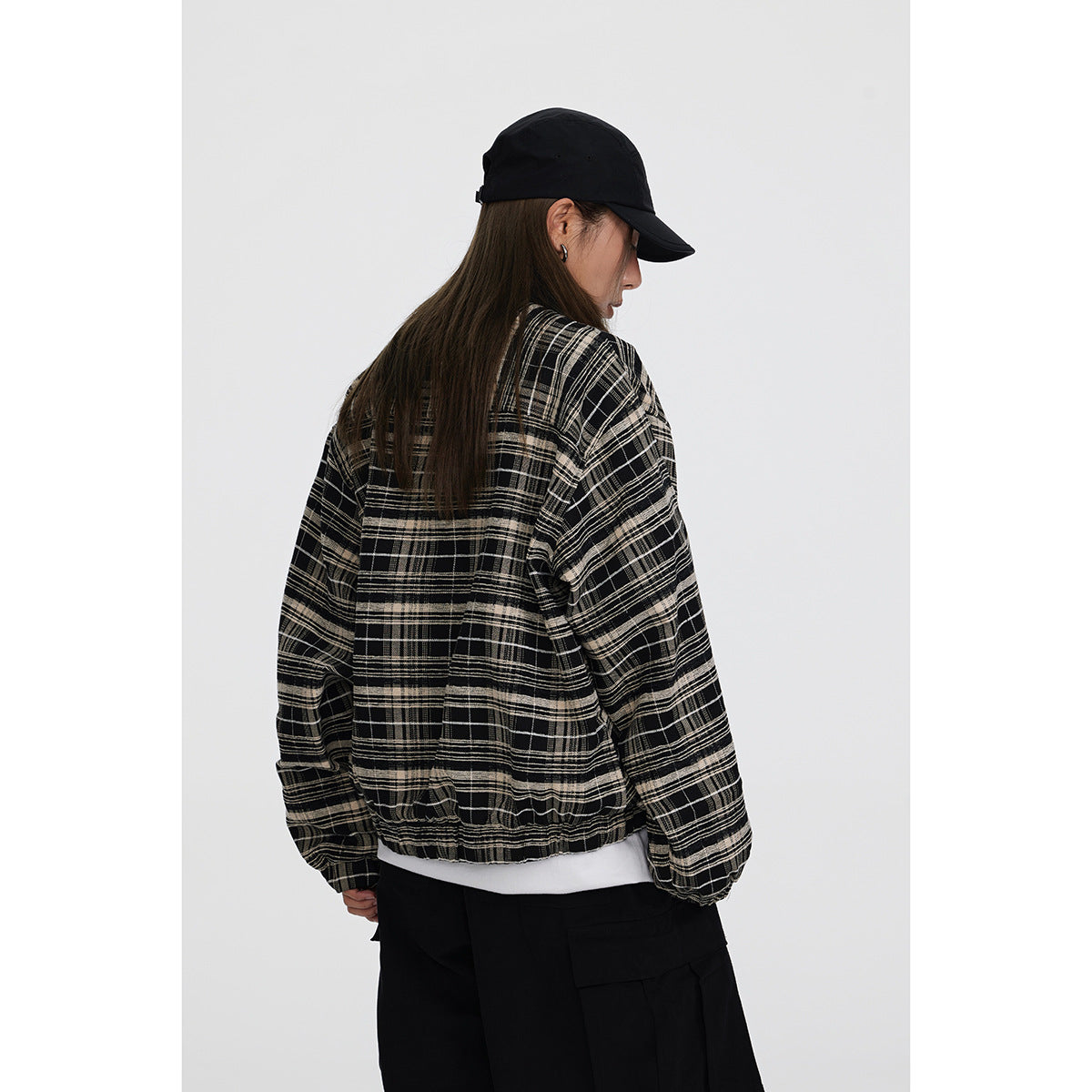 グリッドチェックジップジャケット